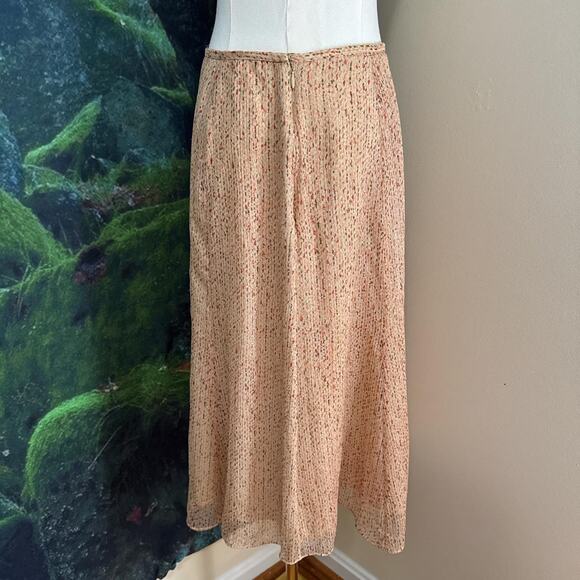 vintage silk midi slip skirt neutral metallic speckled y2k - Picture 3 of 6